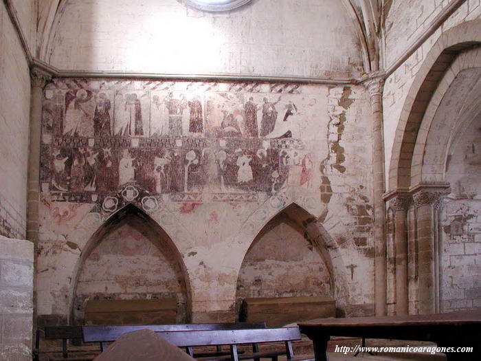 BRAZO NORTE DEL TEMPLO. PEOR CONSERVACIN DE LAS PINTURAS POR LA HUMEDAD DEL CARANORTE