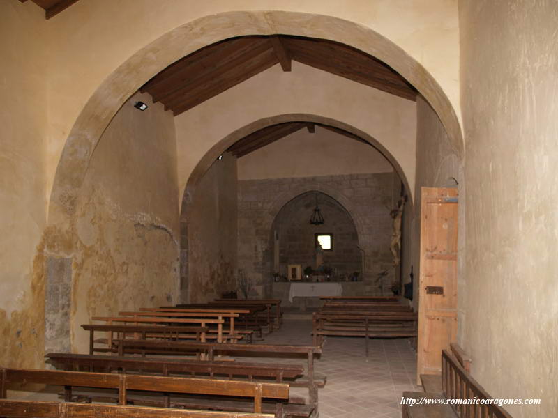 INTERIOR DE LA ERMITA ACTUAL HACIA LA CABECERA